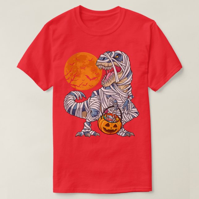 T-shirt Halloween s for Boys Men Dinosaur T re Mummy Pumpk (Design devant)