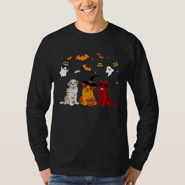 T-shirt Halloween saint bernard Dogs  Mummy Witch Demon (Devant)