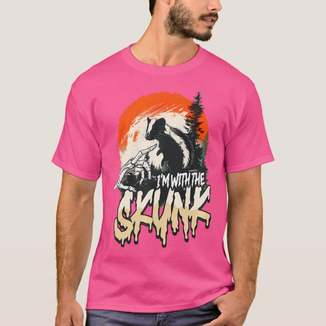 T-shirt Halloween Sale Je Suis Avec Le Skunk (Devant)