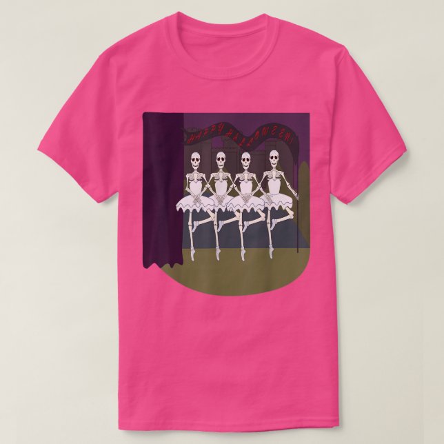T-shirt Halloween Scandale Danse Éffrayante Ballerina Skel (Design devant)
