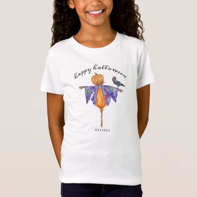 T-Shirt Halloween Scarecrow avec Citrouille (Devant)
