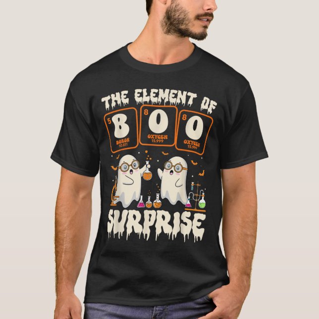 T-shirt Halloween Science Ghost Teacher The Element Of Sur (Devant)
