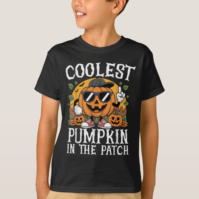 T-shirt Halloween Shirts Boys And Kids Coolest Pumpkin In  (Devant)