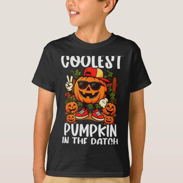 T-shirt Halloween Shirts Boys And Kids Coolest Pumpkin In  (Devant)