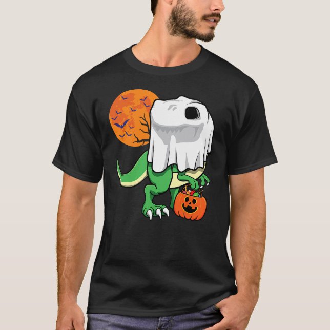T-shirt Halloween Shirts for Boys Men Dinosaur T Rex Ghost (Devant)
