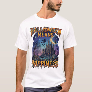 T-shirt Halloween signifie bonheur château hanté sorcière