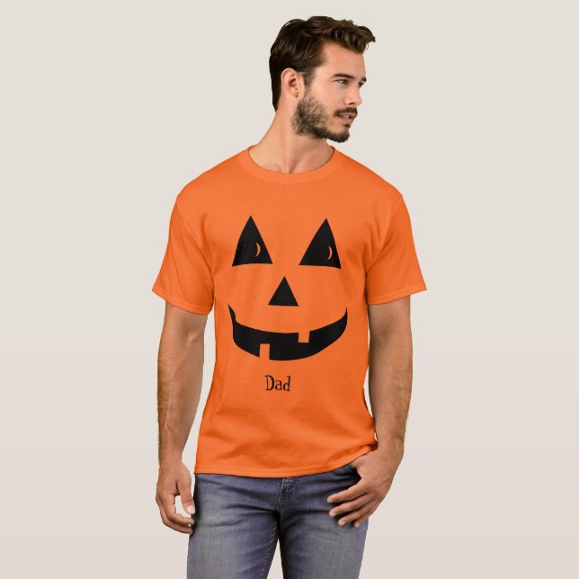 T-shirt Halloween simple orange Jack-o'-lantern drôle (Devant entier)