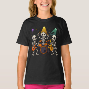 T-shirt Halloween Skeleton Band Vêtements mignons mâle fem