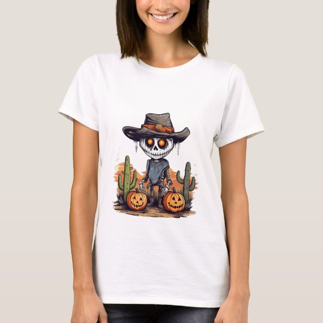 T-shirt Halloween Skeleton Citrouille (Devant)
