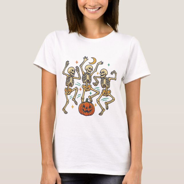 T-shirt Halloween skeleton dance png｜dancing skeleton pump (Devant)