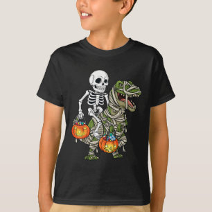 T-shirt Halloween Skeleton équitation maman Dinosaur T Rex