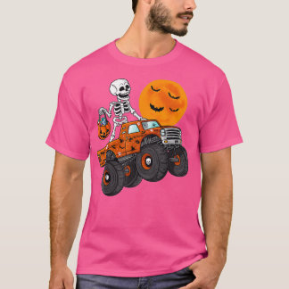 T-shirt Halloween Skeleton équitation Monster Truck Toddle