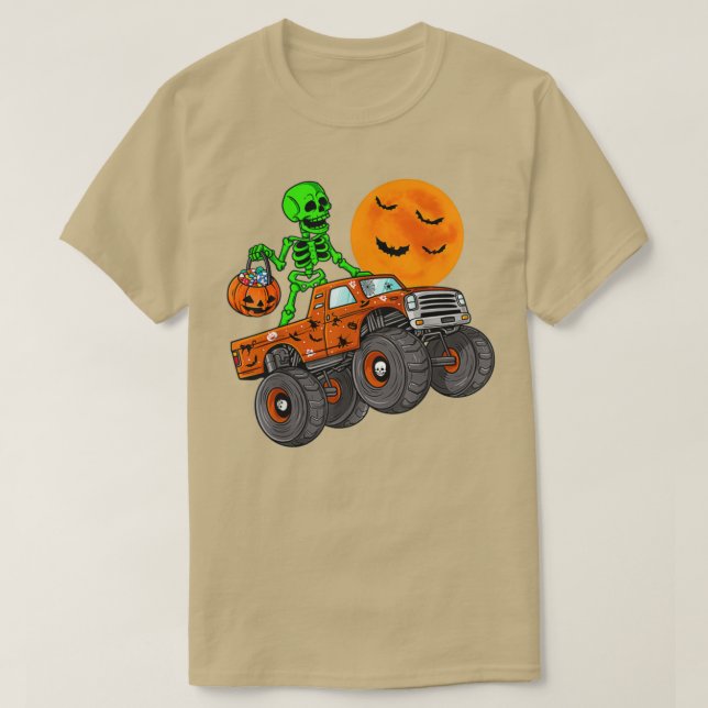 T-shirt Halloween Skeleton équitation Monster Truck Toddle (Design devant)