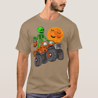 T-shirt Halloween Skeleton équitation Monster Truck Toddle