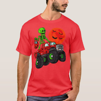 T-shirt Halloween Skeleton équitation Monster Truck Toddle