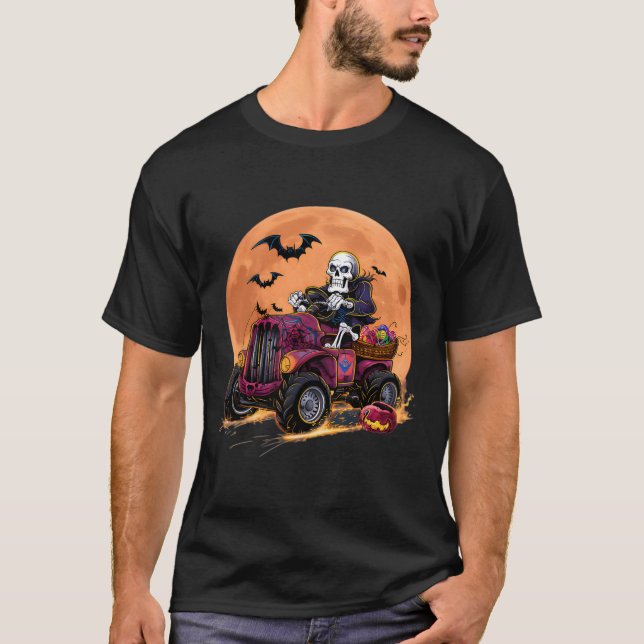 T-shirt Halloween Skeleton équitation Monster Truck Toddle (Devant)