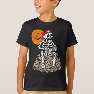 T-shirt Halloween Skeleton Gamer Boys Enfants Ados Jeu 1