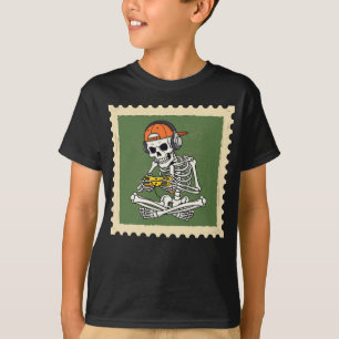 T-shirt Halloween Skeleton Gamer Vidéo Jeu Garçons Enfants