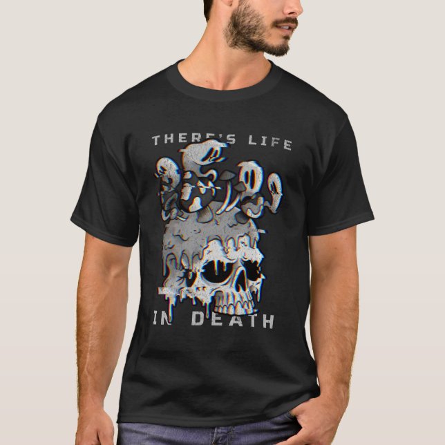 T-shirt Halloween Skeleton Life mignonne Champignons Retro (Devant)