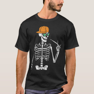 T-shirt Halloween Skeleton Rock Main Jouer des tambours Ho