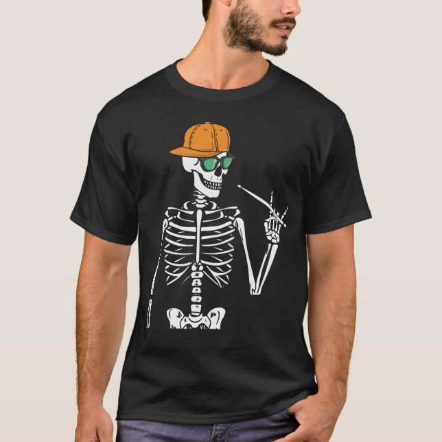 T-shirt Halloween Skeleton Rock Main Jouer des tambours Ho (Devant)
