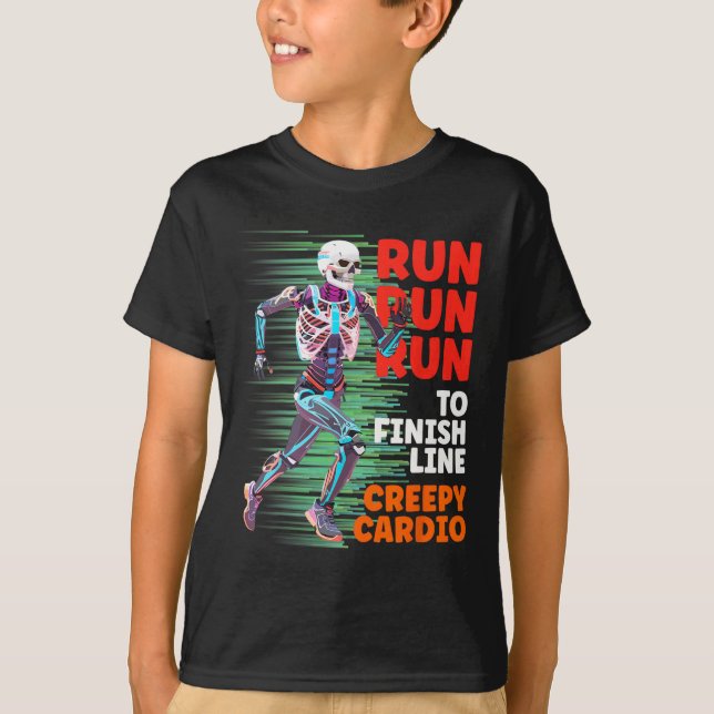 T-shirt Halloween Skeleton Runner Cardio Déplaisant Jogger (Devant)