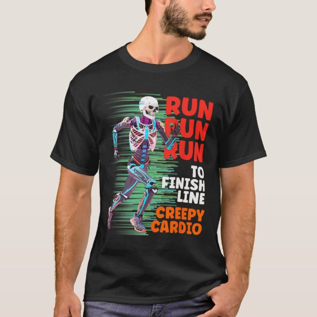 T-shirt Halloween Skeleton Runner Cardio Déplaisant Jogger (Devant)