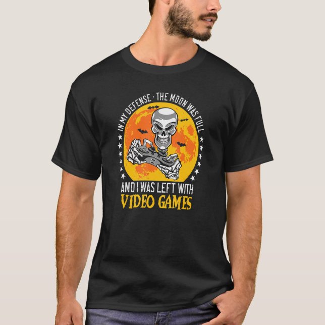 T-shirt Halloween Skeleton Video Gamer Controllers Boys Ki (Devant)