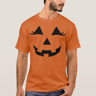 T-shirt Halloween Smiling Citrouille JackoLantern Eyelashe