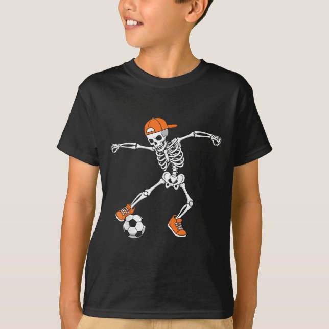 T-shirt Halloween Soccer Skeleton Football Trick Or Treat  (Devant)
