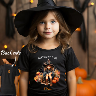 T-Shirt Halloween sorcière Anniversaire Nom de la fille T-