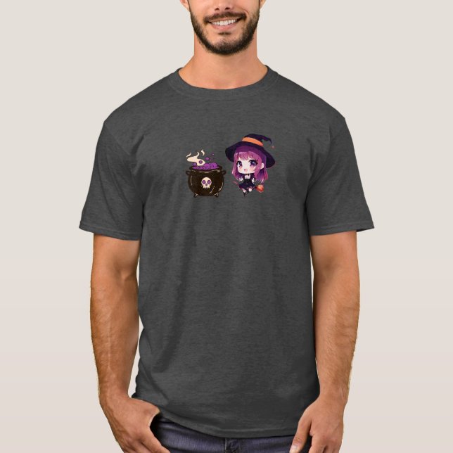 T-shirt Halloween/sorcière/automne/octobre (Devant)
