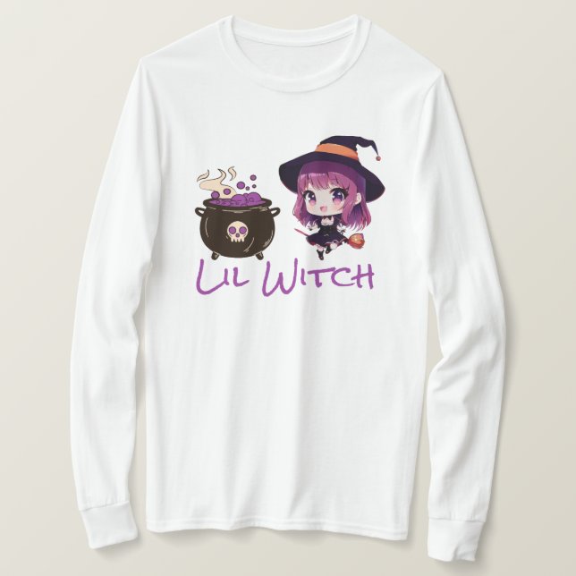 T-shirt Halloween/sorcière/automne/octobre (Design devant)