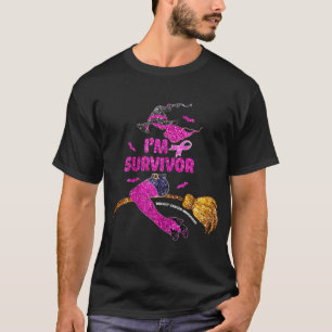T-shirt Halloween sorcière cancer du sein Survivor Filles