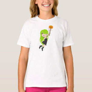 T-shirt Halloween, Sorcière, Citrouille, Trick Ou Traite, 