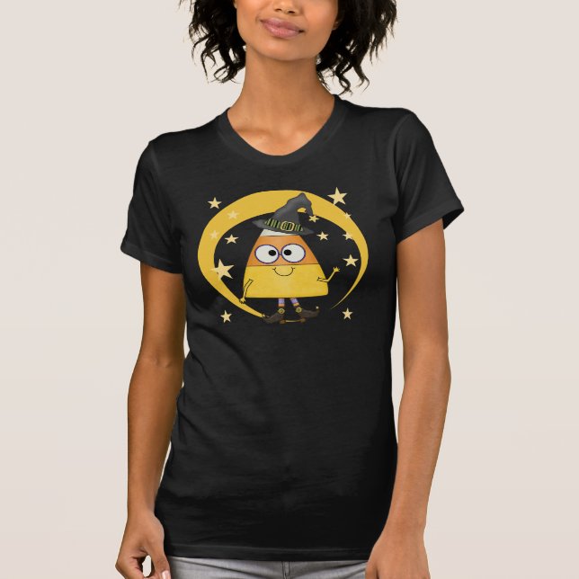 T-shirt Halloween sorcière de maïs de bonbons (Devant)