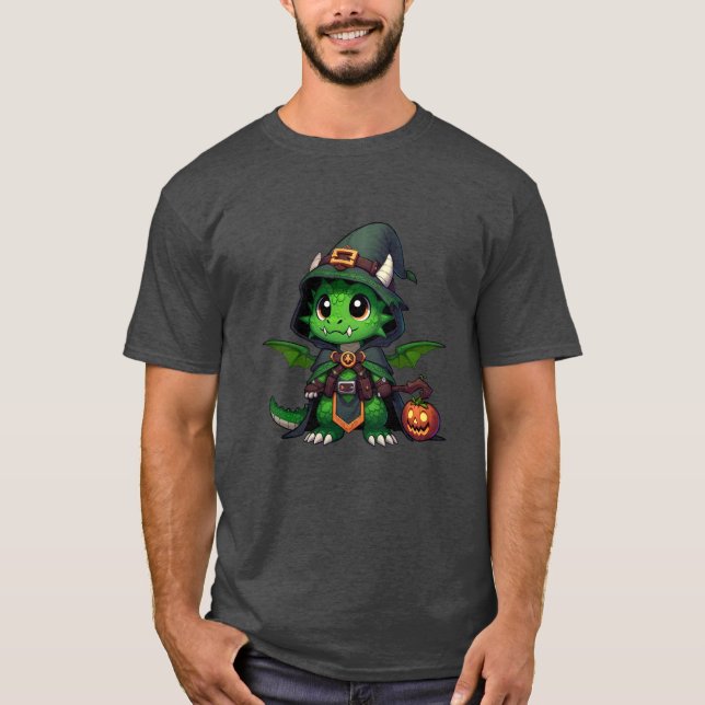 T-shirt Halloween Sorcière Dragon (Devant)