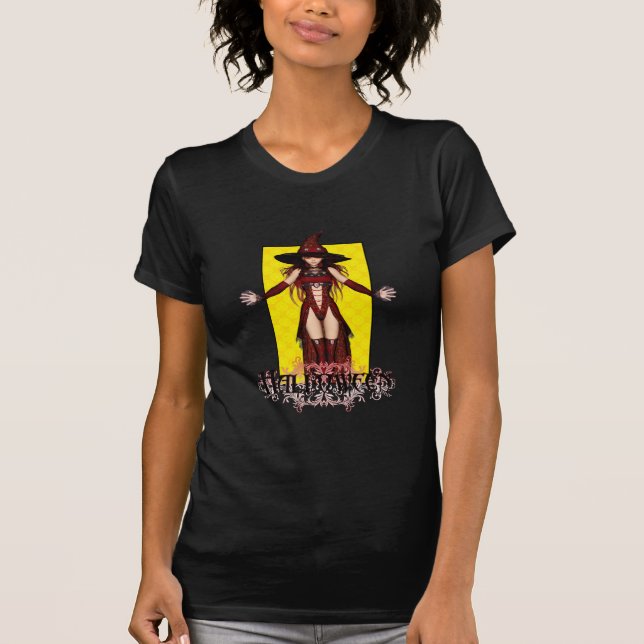 T-shirt Halloween sorcière Imaginaire conception d'oeuvre  (Devant)