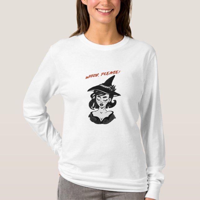 T-shirt Halloween - Sorcière, s'il vous plaît ! (Devant)