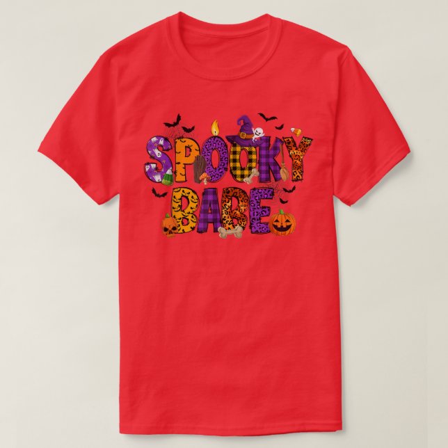 T-shirt Halloween Spooky Babe Pumpkin Leopard Halloween Ba (Design devant)