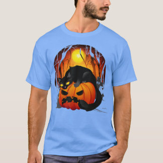 T-shirt Halloween Spooky Black Cat Mom Pumpkin Graveyard S