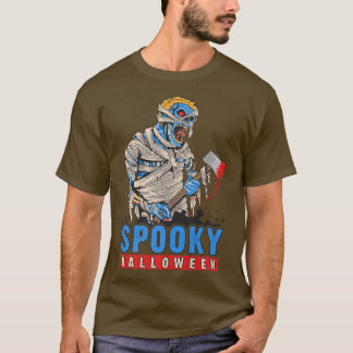 T-shirt Halloween, Spooky Mummy Zombie With Ae 4179