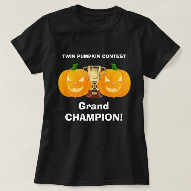 T-shirt HALLOWEEN sport de nouveauté TWIN CITROUILLE CONCO (Design devant)