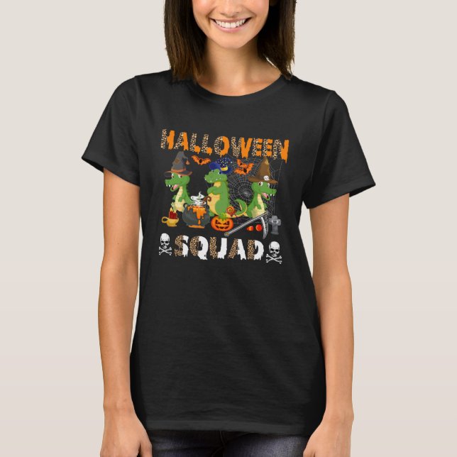 T-shirt Halloween Squad Leopard Trois Alligators Costume W (Devant)