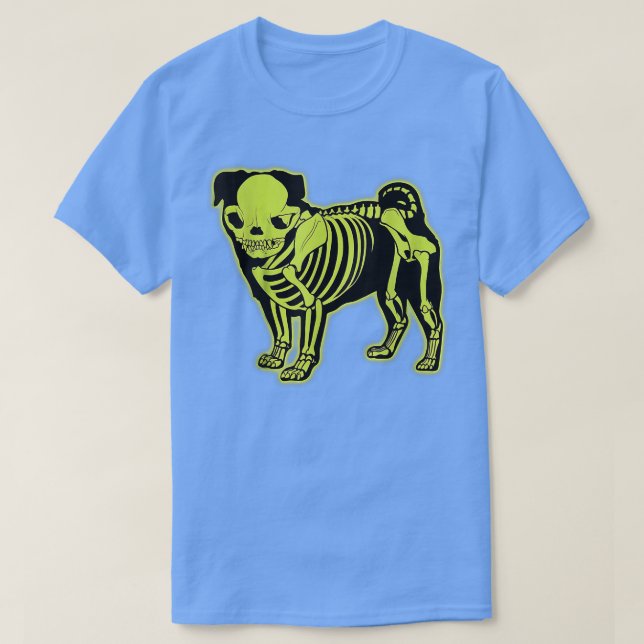 T-shirt Halloween squelette carlin (Design devant)