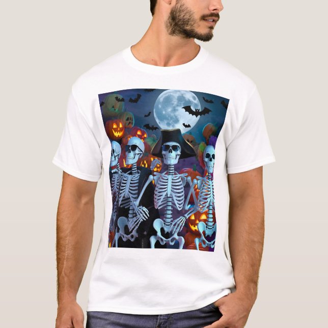 T-shirt Halloween squelette de danse (Devant)