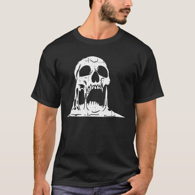 T-shirt Halloween squelette Éffrayant squelette os Goth (Devant)