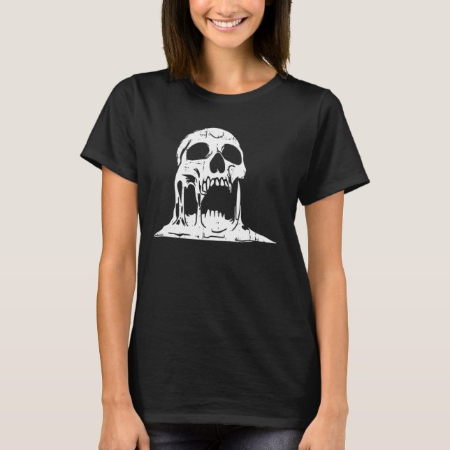 T-shirt Halloween squelette Éffrayant squelette os Goth (Devant)