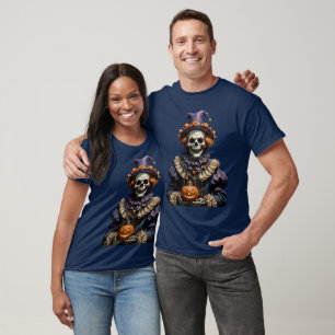 T-shirt Halloween squelette gothique clown avec Jack-O