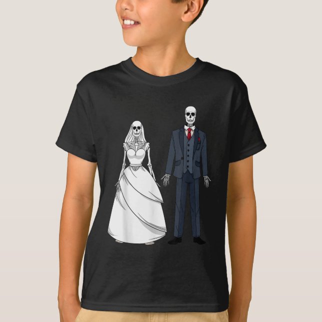 T-shirt Halloween squelette mort mariée morte &amp; (Devant)